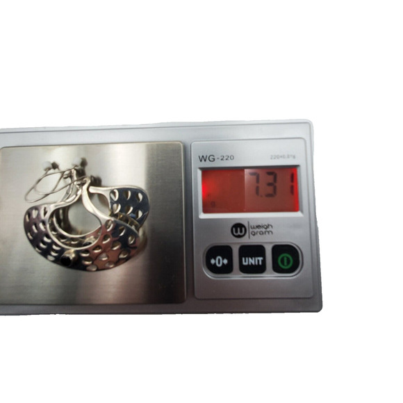 Taxco 925 Sterling Earrings Silver Black Onyx Artisan Drop Chandelier Nouveau - Picture 3 of 12